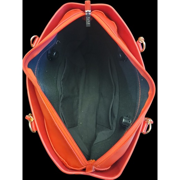 doubleu Bag Purse Tote Red With Gold Colored Chain Strap Changeable Shell - Picture 7 of 8